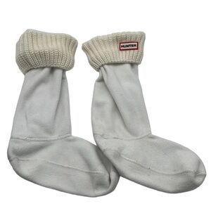 Hunter White Stitch Boot Fleece Boot Socks Sz Medium SPOTS
